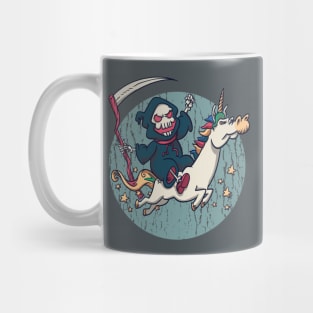 Cute Grim Reaper Riding A Unicorn Mug